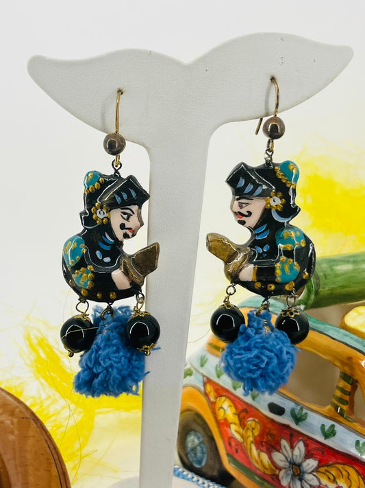 Orecchini "Opera e Pupi Blu"